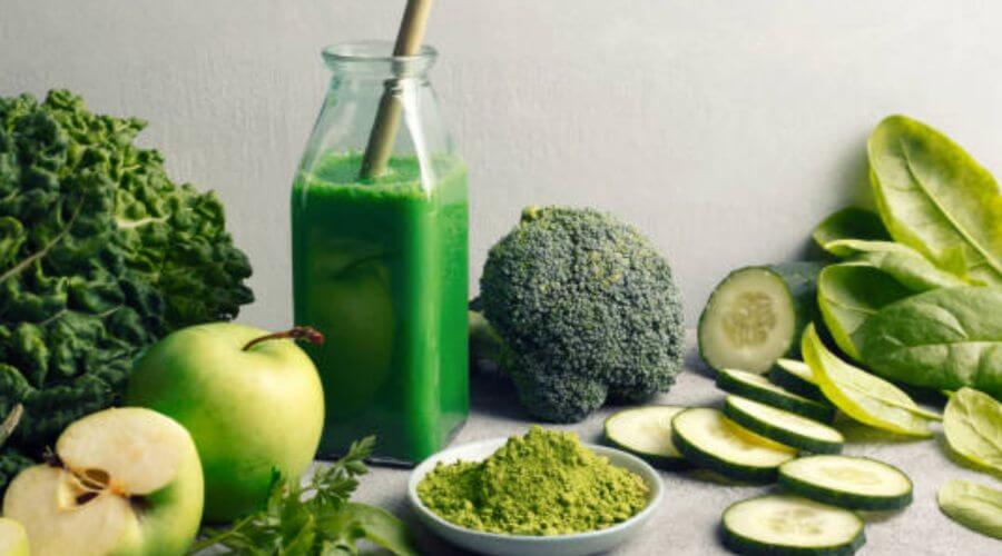 Green Juice Extracted from Green Vegetables